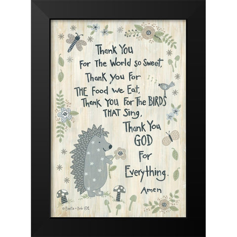 Thank You God    Black Modern Wood Framed Art Print by LaPoint, Annie