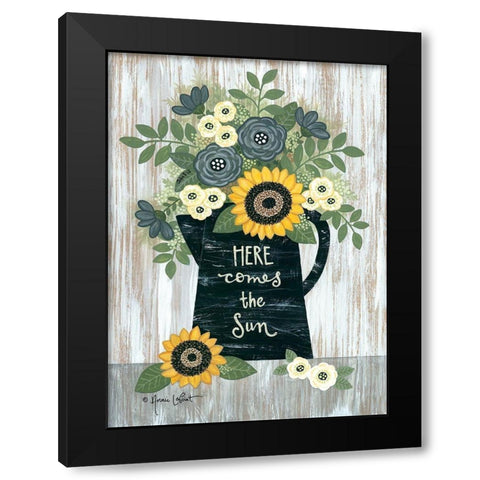 Here Comes the Sun Black Modern Wood Framed Art Print by LaPoint, Annie
