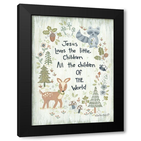 All the Children of the World - Woodland Black Modern Wood Framed Art Print by LaPoint, Annie