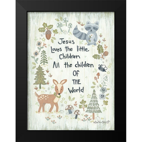 All the Children of the World - Woodland Black Modern Wood Framed Art Print by LaPoint, Annie