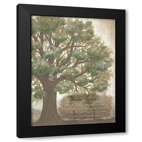 Your Day is in Gods Hands Black Modern Wood Framed Art Print by LaPoint, Annie