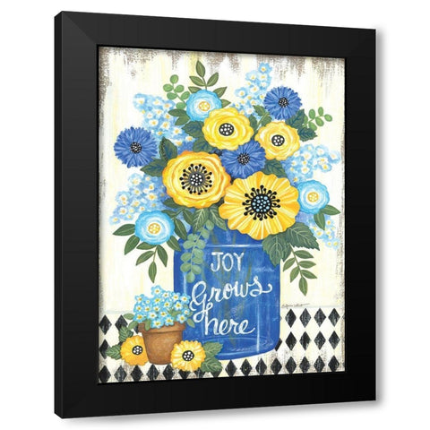 Joy Grows Here Black Modern Wood Framed Art Print with Double Matting by LaPoint, Annie