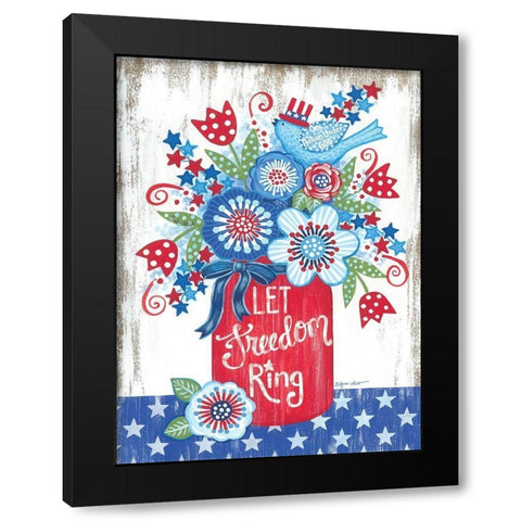 Let Freedom Ring Black Modern Wood Framed Art Print with Double Matting by LaPoint, Annie