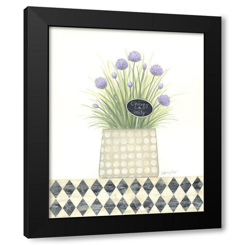 Chives Unity Black Modern Wood Framed Art Print by LaPoint, Annie