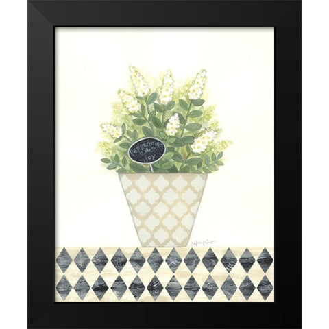Peppermint Joy Black Modern Wood Framed Art Print by LaPoint, Annie