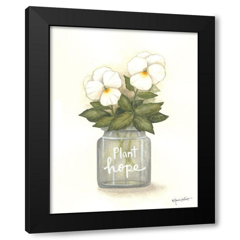 Plant Hope Pansies Black Modern Wood Framed Art Print with Double Matting by LaPoint, Annie