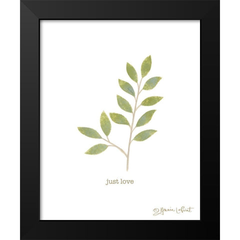 Just Love Black Modern Wood Framed Art Print by LaPoint, Annie