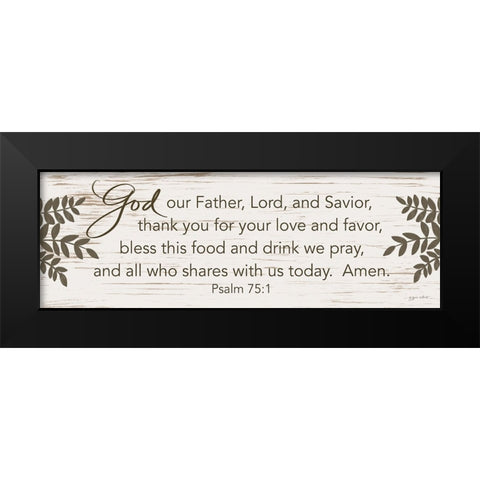 Bless This Food Black Modern Wood Framed Art Print by LaPoint, Annie