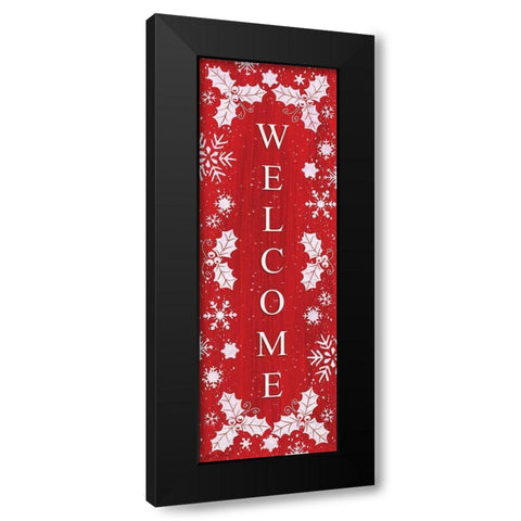Christmas Welcome Black Modern Wood Framed Art Print by LaPoint, Annie
