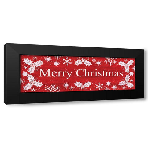 Merry Christmas Black Modern Wood Framed Art Print with Double Matting by LaPoint, Annie