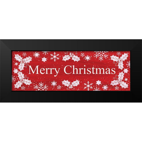 Merry Christmas Black Modern Wood Framed Art Print by LaPoint, Annie