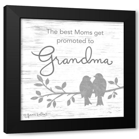 Promoted to Grandma Black Modern Wood Framed Art Print with Double Matting by LaPoint, Annie