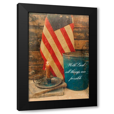 With God All Things are Possible Black Modern Wood Framed Art Print by Smith, Anthony