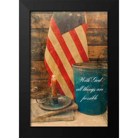 With God All Things are Possible Black Modern Wood Framed Art Print by Smith, Anthony