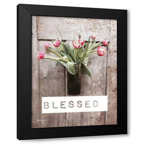 Blessed Tulips Black Modern Wood Framed Art Print by Smith, Anthony