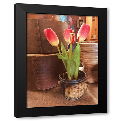 Tulip Simplicity Black Modern Wood Framed Art Print by Smith, Anthony