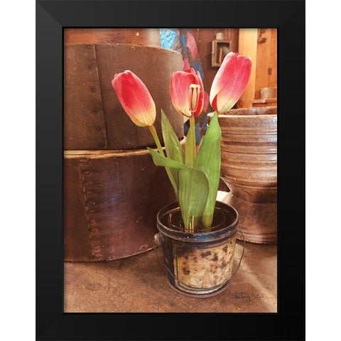 Tulip Simplicity Black Modern Wood Framed Art Print by Smith, Anthony