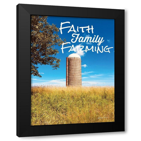 Faith, Family, Farming Silo Black Modern Wood Framed Art Print by Smith, Anthony