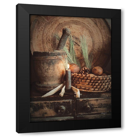 The Simpler Thyme Black Modern Wood Framed Art Print with Double Matting by Smith, Anthony