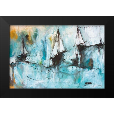 To Cross the Storm Black Modern Wood Framed Art Print by Rodridgue, Annie