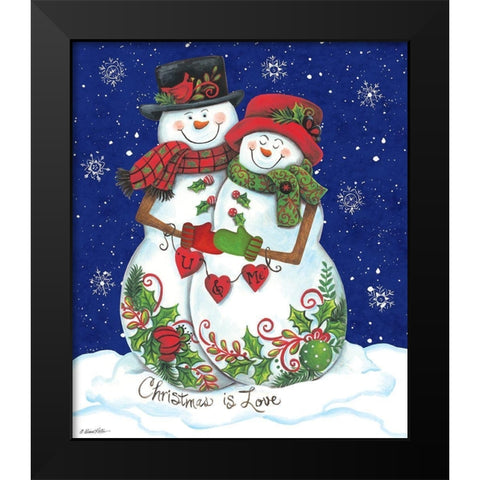 Snow Couple Black Modern Wood Framed Art Print by Kater, Diane
