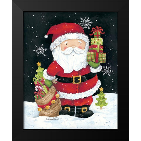 Santa Claus with Presents Black Modern Wood Framed Art Print by Kater, Diane