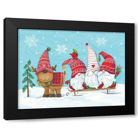 Elf Gnome with Lights Black Modern Wood Framed Art Print with Double Matting by Kater, Diane