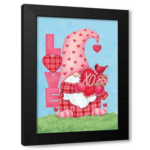 Love Gnome Black Modern Wood Framed Art Print by Kater, Diane