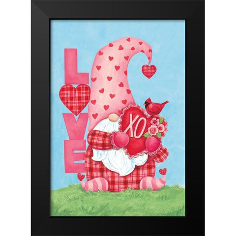 Love Gnome Black Modern Wood Framed Art Print by Kater, Diane