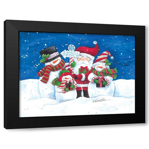 North Pole Friends Black Modern Wood Framed Art Print with Double Matting by Kater, Diane