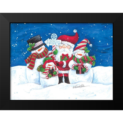 North Pole Friends Black Modern Wood Framed Art Print by Kater, Diane