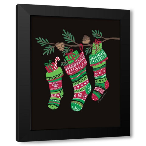 Stockings Trio    Black Modern Wood Framed Art Print by Kater, Diane
