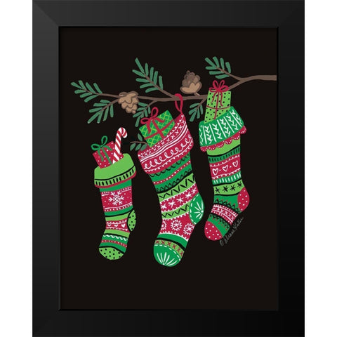 Stockings Trio    Black Modern Wood Framed Art Print by Kater, Diane