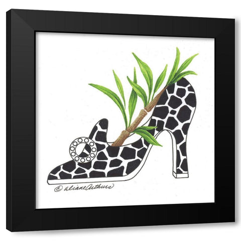 Floral Vase Black Modern Wood Framed Art Print by Kater, Diane