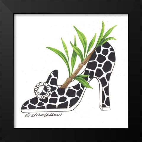 Floral Vase Black Modern Wood Framed Art Print by Kater, Diane