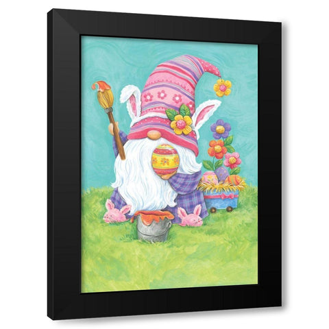 Easter Gnome Black Modern Wood Framed Art Print by Kater, Diane