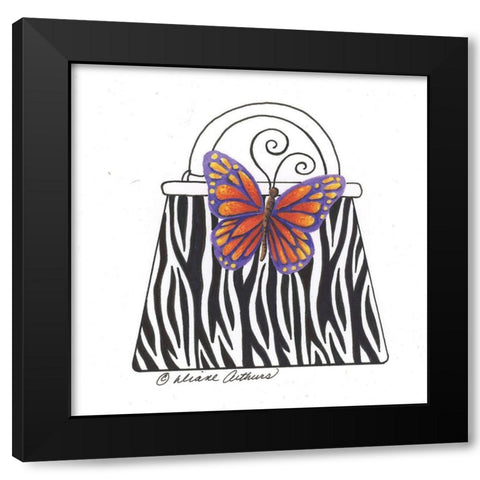 Blue And White China Pots Floral Black Modern Wood Framed Art Print with Double Matting by Kater, Diane