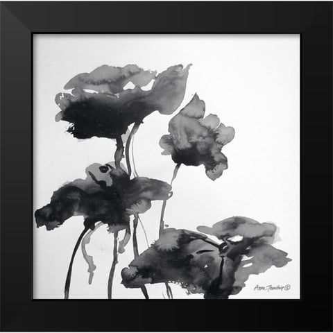 Lotus Flowers I  Black Modern Wood Framed Art Print by Thouthip, Anne