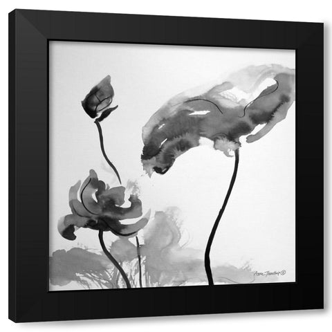 Lotus Flowers II    Black Modern Wood Framed Art Print by Thouthip, Anne