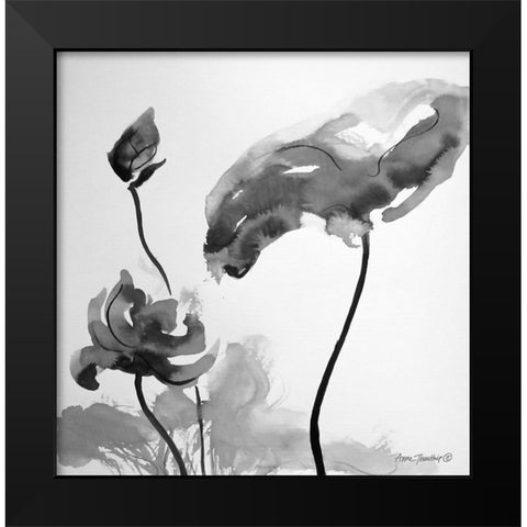 Lotus Flowers II    Black Modern Wood Framed Art Print by Thouthip, Anne