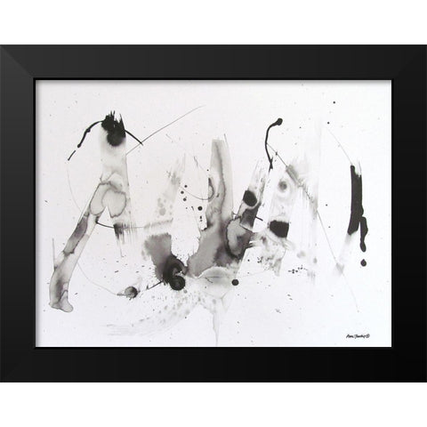 Abstract  Ink   Black Modern Wood Framed Art Print by Thouthip, Anne