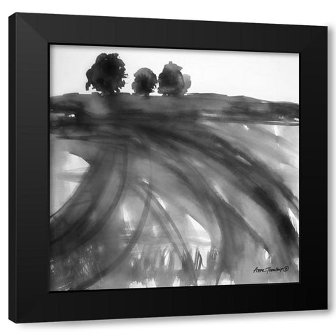 Abstract Landscape  Black Modern Wood Framed Art Print by Thouthip, Anne
