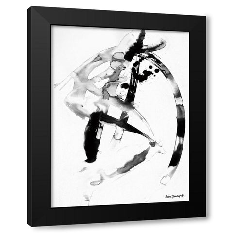 Ink Dance    Black Modern Wood Framed Art Print with Double Matting by Thouthip, Anne