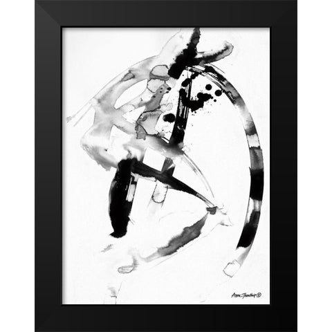 Ink Dance    Black Modern Wood Framed Art Print by Thouthip, Anne