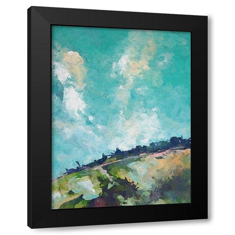 Heart Cloud Black Modern Wood Framed Art Print with Double Matting by Thouthip, Anne