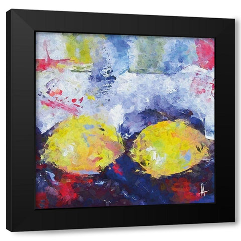 Lemon Twins Black Modern Wood Framed Art Print by Thouthip, Anne