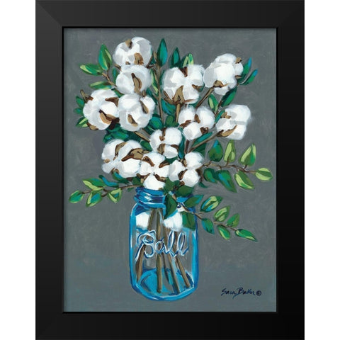 Vintage Blues with Cotton Black Modern Wood Framed Art Print by Baker, Sara