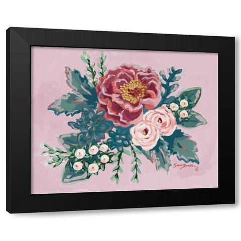 Peony Spring  Black Modern Wood Framed Art Print by Baker, Sara