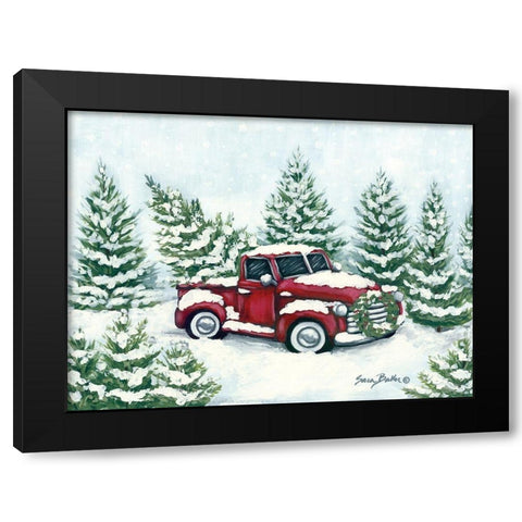 Tree Farm Tradition Black Modern Wood Framed Art Print by Baker, Sara