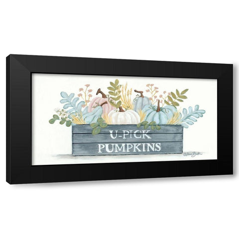 U-Pick Pumpkins Black Modern Wood Framed Art Print with Double Matting by Baker, Sara